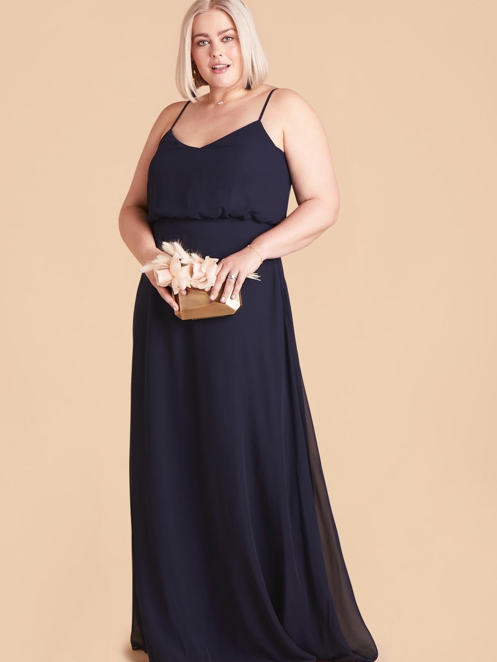 Azazie Navy Spaghetti Strap Maxi Dress